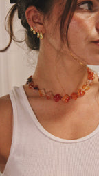 ORANGE CLOVER NECKLACE