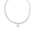 OYSTER PEARL HEART NECKLACE