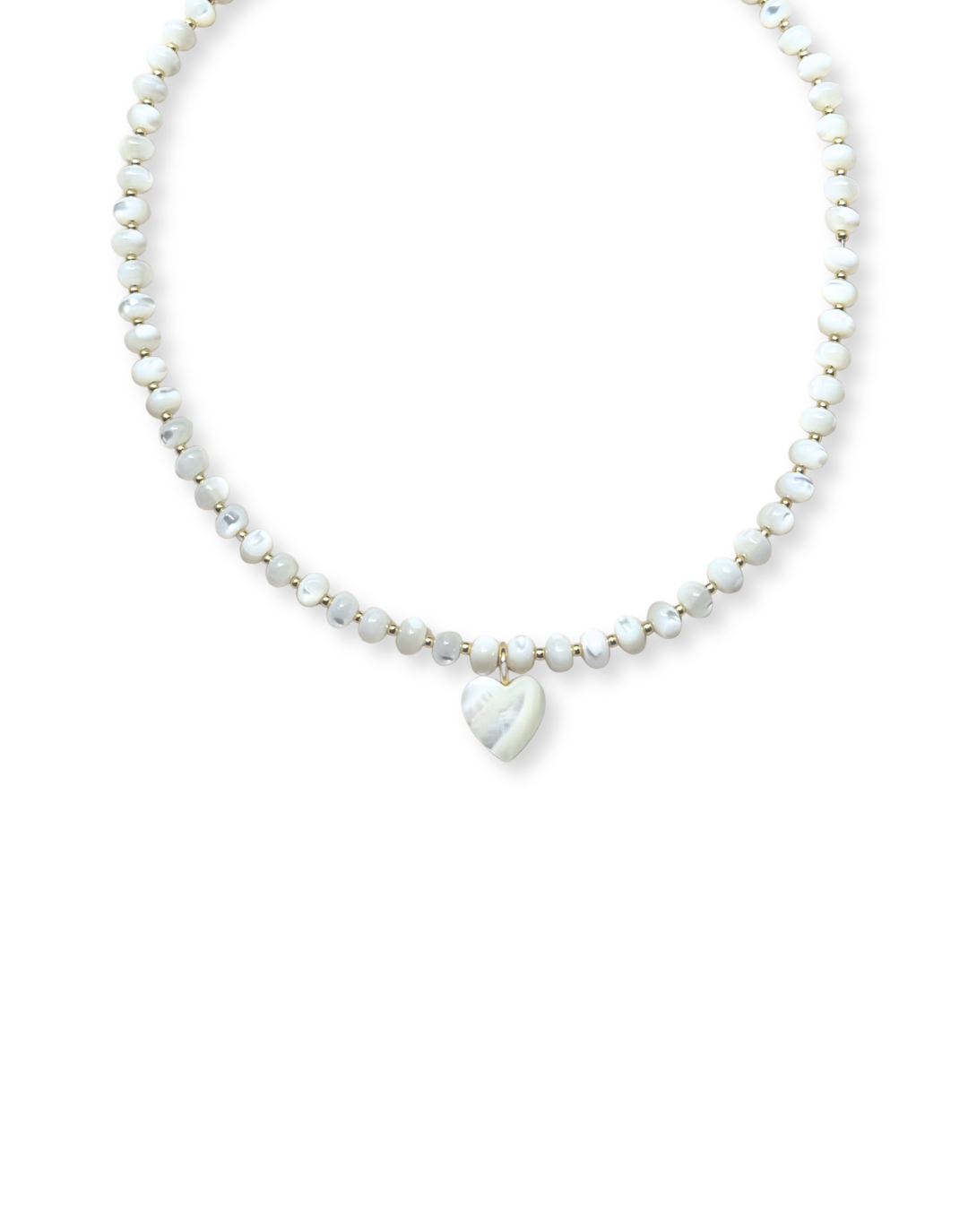 OYSTER PEARL HEART NECKLACE