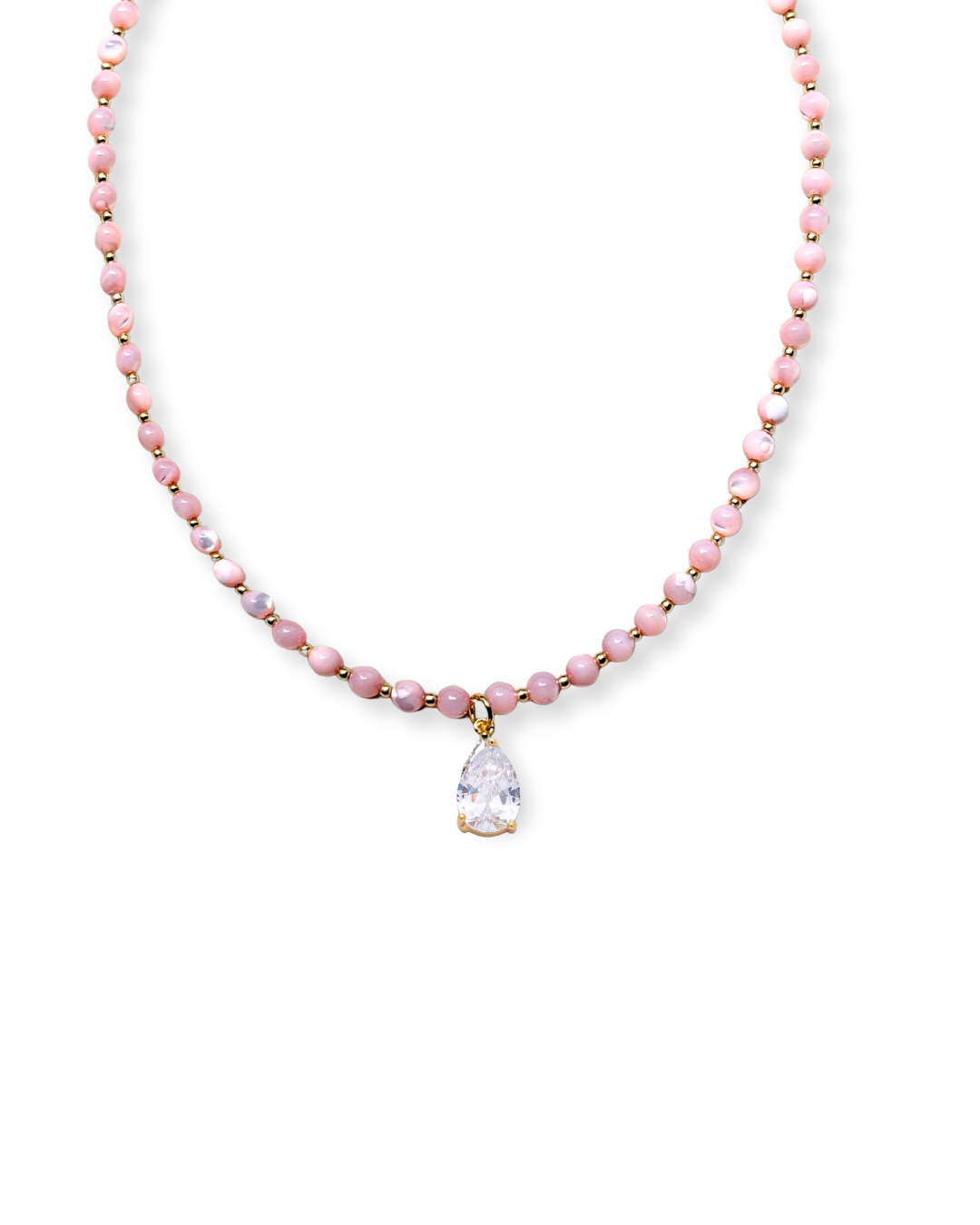 BUBBLE GUM PINK CRYSTAL NECKLACE