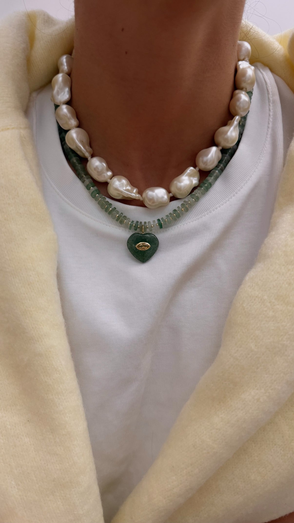 OLIVE HEART NECKLACE