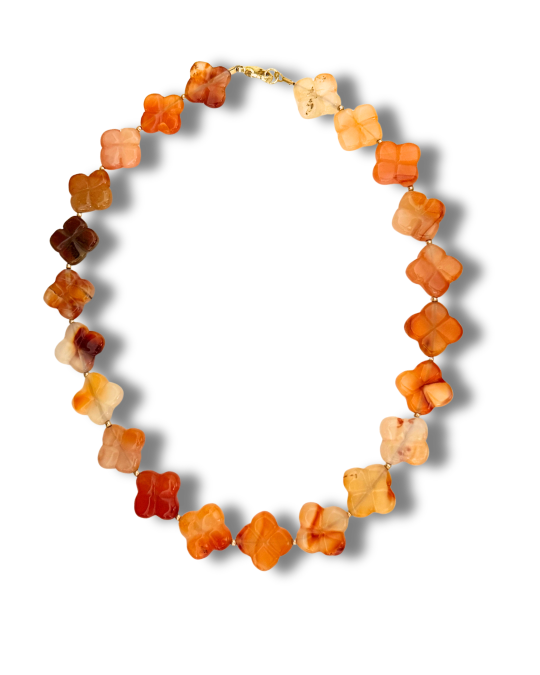 ORANGE CLOVER NECKLACE