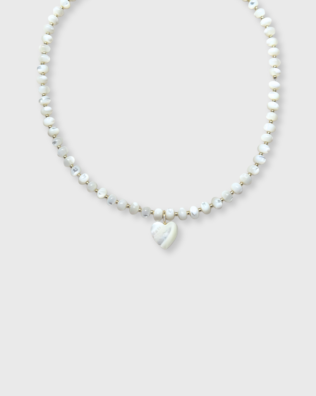 OYSTER PEARL HEART NECKLACE