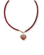 STRAWBERRY MARQUIS HEART NECKLACE