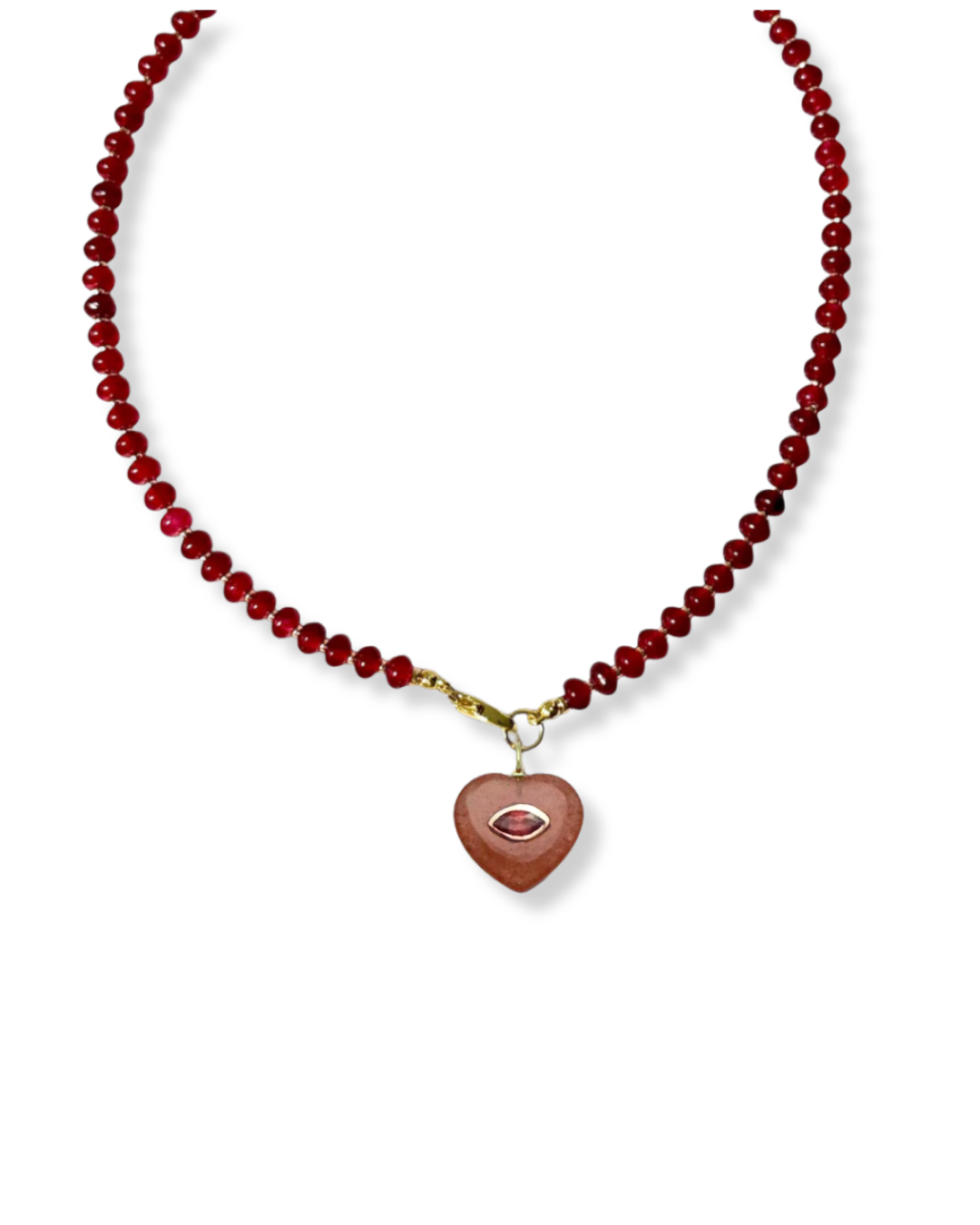 STRAWBERRY MARQUIS HEART NECKLACE