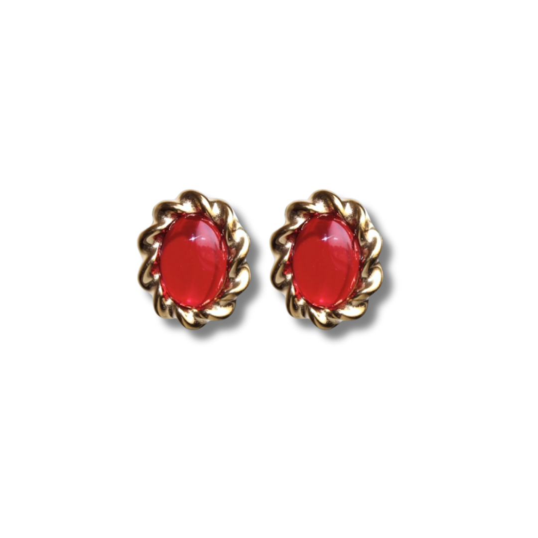 NEW YORKER STUD EARRING - Ruby